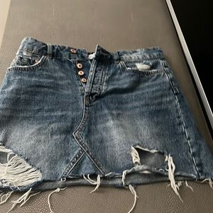 zara denim skirt